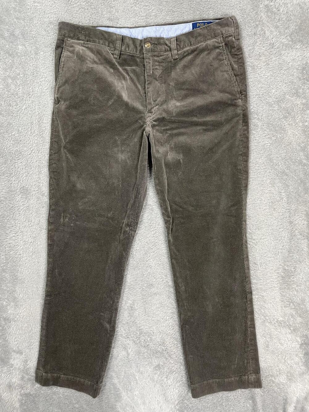 Polo Ralph Lauren Pants Mens 36x30* Brown Stretch Straight Fit Corduroy Chino